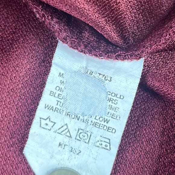 Top Flite Long Sleeve Polo Shirt Mens Large Burgundy Golf Casual - Picture 6 of 6